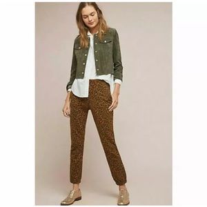 Anthropologie leopard animal print joggers M